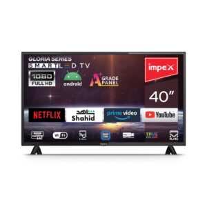 Impex 40 Inch Full HD Smart Android LED TV-A+ Grade Panel,Super Slim,Smart Energy Saving,Mirror Cast And E-Share,HDMIUSBWi-Fi Input,Netflix,YouTube,Disney+,Apple TV+,Starz Play Arabia-Gloria40Smart