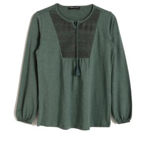 بلوزة مطرزة برقبة برباط للنساء من ال سي وايكيكي