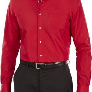 قميص رسمي من فان هيوزن للرجال بوبلين بمقاس ضيق ولون سادة