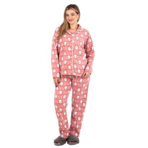 بيجامة شتوية كلاسيكية من صوف البولار الناعم للكريسماس للنساء، طقم ملابس نوم ناعمة دافئة للشتاء، صناعة مصرية من زدكوتكس