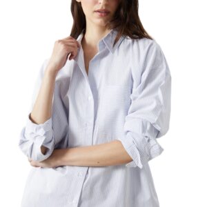 LC واكيكي قميص مخطط مقاس كبير للنساء