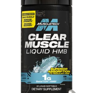 مسل تيك شفاء العضلات الشفاف بعد التمرين بناء للرجال والنساء مكملات اتش ام بي التغذية الرياضية وبناء - 42 كبسولة هلامية سائلة حمض أميني