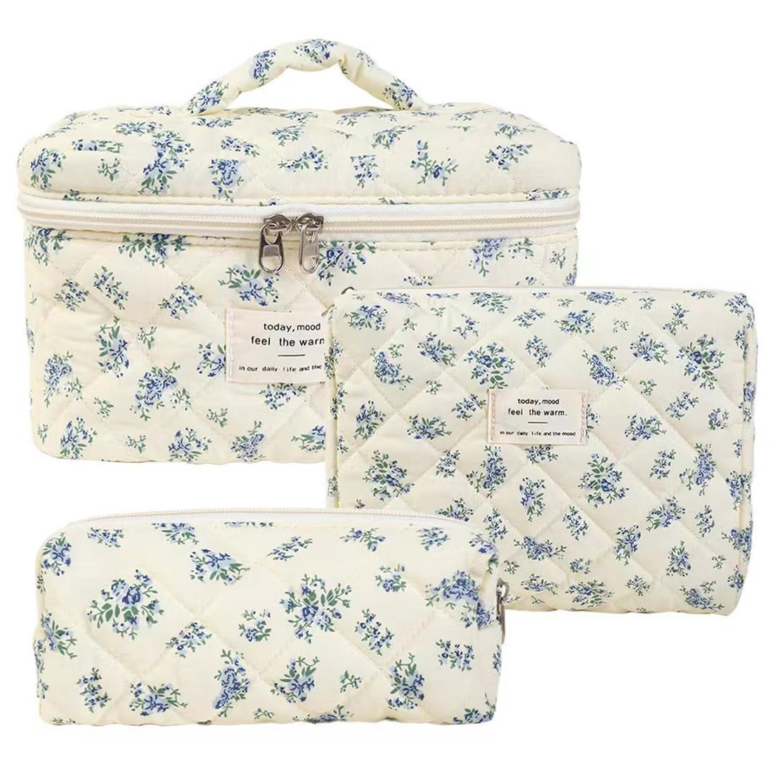 71MAFvWhHjL 3 Pcs Cotton Cosmetic Bag Comfortable Durable Different Capacity Travel Personal Care Toiletry Bag Travel Toiletry Bag for Women