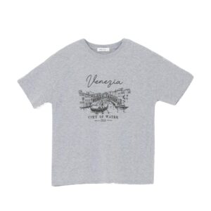 تيشرت مطبوع بأكمام قصيرة ورقبة دائرية ضيقة للنساء من ال سي وايكيكي