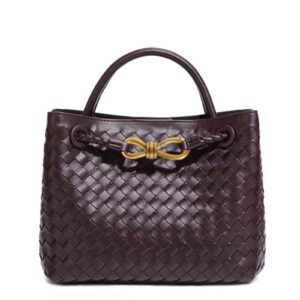 حقيبة يد توت كبيرة حريمي، بنمط ماسنجر منسوج، أسود .