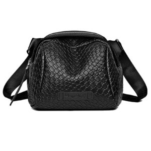 حقيبة يد للنساء بوهيمية أسود من اكسيفور بسعة كبيرة منسوجة يدويًا