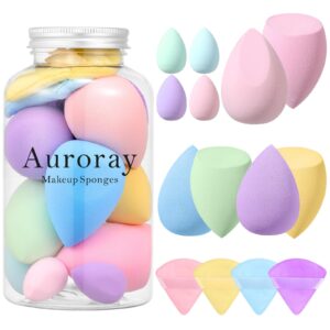 مجموعة إسفنجات مكياج 14 قطعة، إسفنجات بيوتي بلندر مع 4 إسفنجة بودرة و4 إسفنجة مكياج صغيرة، هدية عيد ميلاد أو عيد الأم للنساء للسوائل وكريم الأساس والبودرة والكونسيلر والكريم (ملونة)
