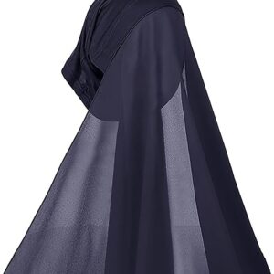 حجاب فوري من جودتول، حجاب مع بونيه بنمط قبعة داخلية للحجاب بلون سادة، غطاء رأس كامل، لون أسود