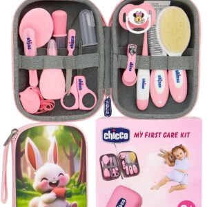 مجموعة العناية بالطفل،مجموعة العناية اليومية الأساسية للأطفال مكونة من 13 قطع مع شنطة تخزين، مجموعة أدوات الأظافر للأطفال حديثي الولادة والعناية الصحية والعناية الشخصية من Kids-Topia