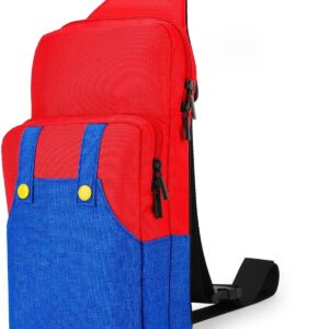 شنطة سفر لطيفة لجهاز نينتيندو سويتش/لايت/OLED، شنطة ظهر صغيرة محمولة على الكتف لحمل وحدة ان اس كونسولو وقاعدة شحن وجوي كون وملحقات للرجال والنساء