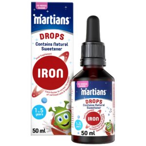 مارشينز قطرات يومية متعددة الفيتامينات، 50 مل، مكمل غذائي يحتوي على الحديد وفيتامين سي وفيتامين ب 12 وحمض الفوليك، يدعم الصحة طفلك العامة وعافيته، سهل الاستخدام