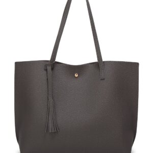 شنطة كتف نسائية من الجلد الصناعي الناعم دريوبيا، يد بشراشيب بسعة كبيرة, أحمر مطاطي