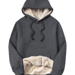 يوكو بلوفر شتوي بغطاء للرأس للنساء من صوف الشيربا دافئ ثقيل الوزن