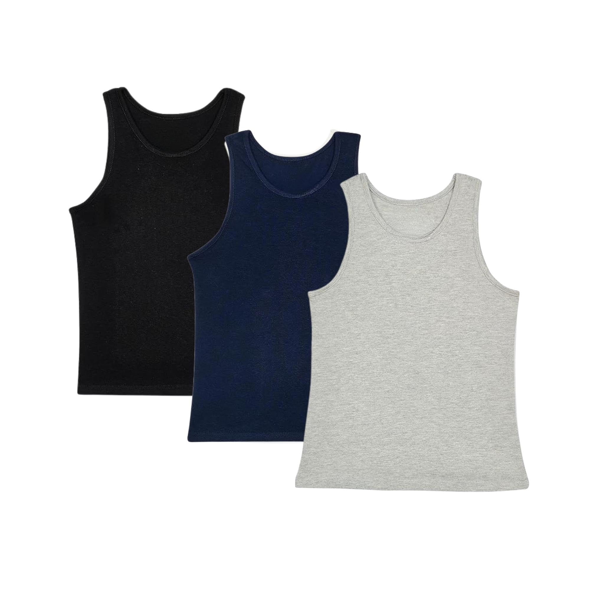 71QgXDtYipL توبات بدون أكمام أساسية للنساء، فانلات قطنية بدون أكمام من قطونيل، عبوة من 3 قطع بألوان أساسية