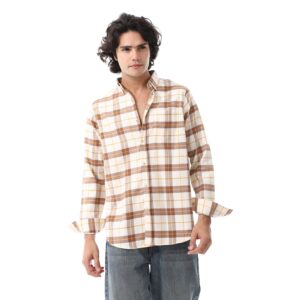 قميص تاترسال للرجال من اندورا بنمط غربي بأزرار أمامية