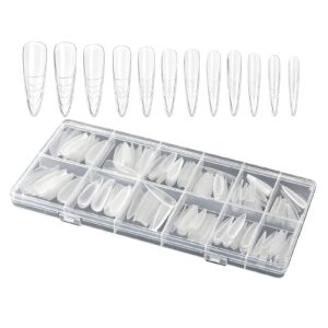 اشكال وصلات اظافر - 240 قطعة من اطراف الضغط الشفافة - وصلات شعر جل لاصابع القدم المزيفة للنساء في المنزل والعناية الشخصية