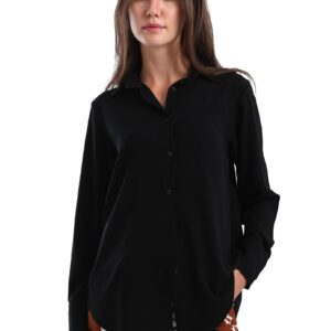 قميص بيسيك عصري للنساء من كارينا، أسود