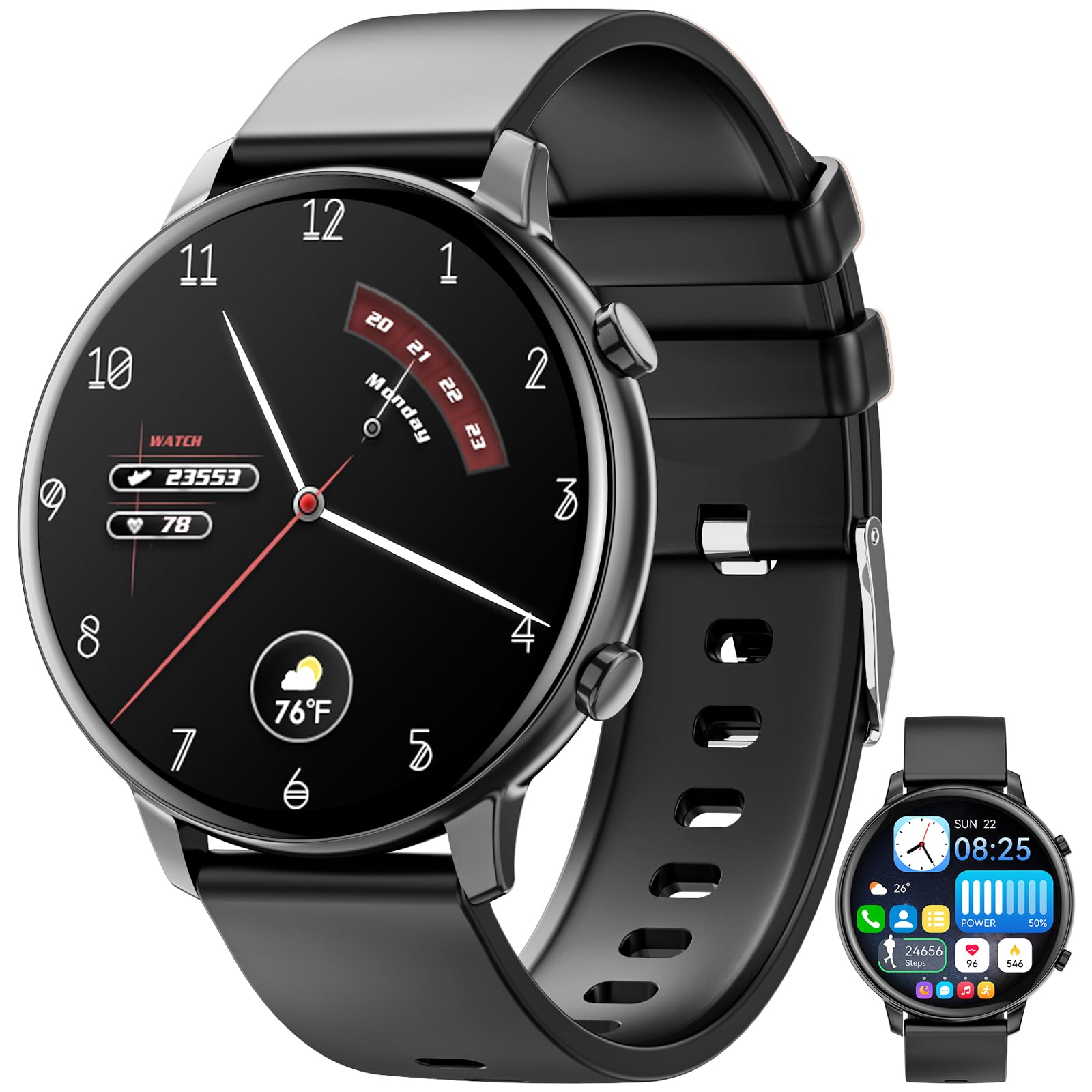 71W3Uu-2zeL Smart Watch (Answer/Make Calls), 1.39" Smart Watch for Women Men, Smartwatches with Heart Rate/Sleep Monitor/Pedometer/Calories, 100+ Sports Modes, Waterproof Fitness Tracker for Android iOS