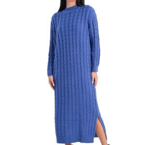 فستان حريمي متوسط الطول من قماش مضفر منسوج كارينا