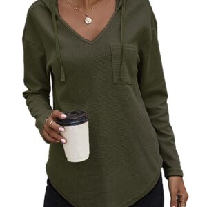 سويت شيرت بغطاء للراس للنساء باكمام طويلة، بلايز كاجوال M-3XL