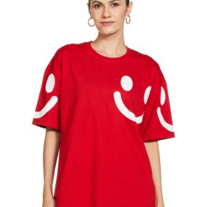 تي شيرت بكتف منسدل بتصميم طبعة «01 Western» للنساء من 2 اف (عبوة قطعة واحدة)