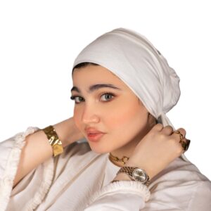 باندانا بدون خياطة مع رباط من ميلا، سكارف داخلي خفيف للغاية من القطن والليكرا، هدية أنيقة للمناسبات الخاصة، اكسسوار متعدد الاستخدامات لأي زي، حجاب للنساء