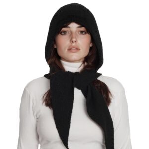 وشاح وقبعة بغطاء للرأس، 2 في 1 محبوك ناعم ودافئ للنساء في الشتاء، غطاء رقبة دافئ للطقس البارد، اكسسوار انيق للسيدات للحماية من البرد للاستخدام في الشتاء في الهواء الطلق