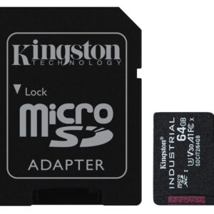 Kingston Microsdxc IndUStrial C10 A1 Pslc Card With Sd Adapter, 64Gb Capacity