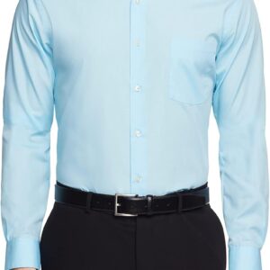 قميص رسمي بقصة ضيقة وقبة مدببة من قماش البوبلين للرجال