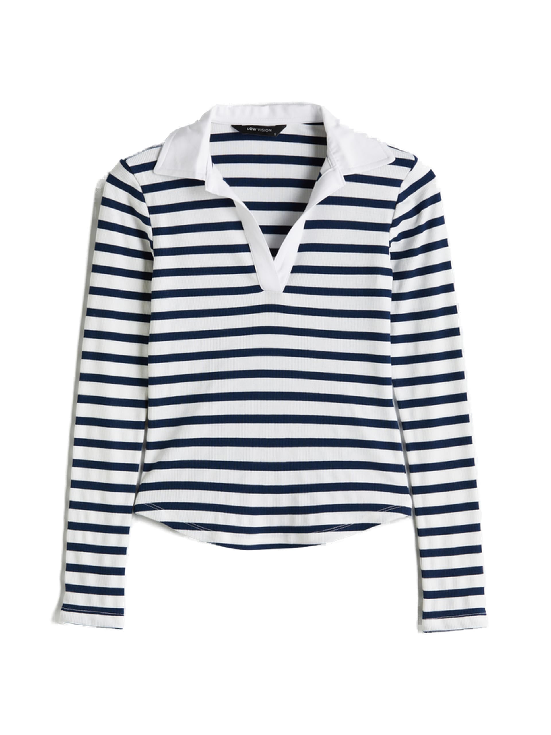 71bJYVRZstL بلوزة بودي بتصميم مخطط ورقبة بولو للنساء من ال سي وايكيكي