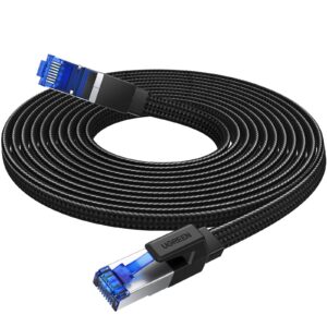 UGREEN Ethernet Cable 15M Cat 8 Internet Network Cable Flat Braided Shielded 40Gbps 2000MHz RJ45 Cord Compatible with Router Modem Xbox Gaming Switch PS5 PS4 PC TV Mac Laptop