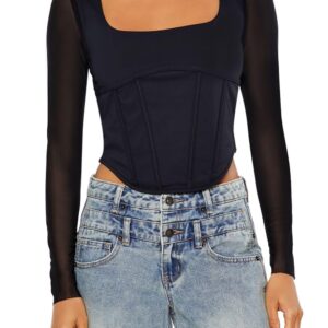 بلوزة قصيرة كورسيه كونتور سكالبت للنساء من فوريفر 21