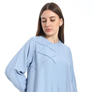 CAESAR Womens Women's linen abaya with long sleeves and chest design Women's linen abaya with long sleeves and chest design