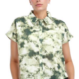 Dsisskai Womens Women Short Sleeve Shirt Modern