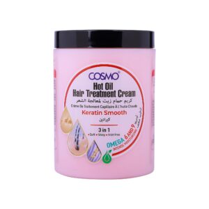 حمام كريم الزيت الحار لمعالجة الشعر بخلاصة الكيراتين، كريم 3 في 1 للعناية بالشعر، غني باوميجا 6 و9، زيت شعر مرطب مكثف من سي دي كوزمو، أحمر، 1000 مل