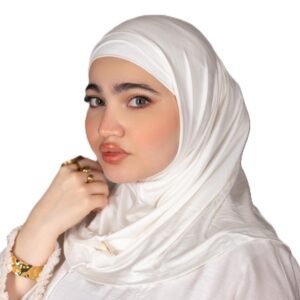 حجاب سوري من الليكرا والقطن الناعم، أنيق بتصميم متعدد الاستخدامات ومناسب لأي زي وللارتداء تحت الحجاب من ميلا، مكون من قطعتين