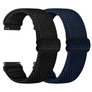 سوار بديل من النايلون ناعمة وقابلة للتعديل مع آلية فك سريعة متوافق مع سامسونج جالاكسي ووتش 7/6/5 وهواوي ووتش جي تي، متوافقة مع جارمين فينو 3/2 للنساء والرجال، مقاس 20 ملم و22 ملم، قطعتان