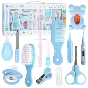 مجموعة العناية اليومية الأساسية للأطفال حديثي الولادة من ام كيه ان زوم، مجموعة أدوات أظافر محمولة مع شنطة تخزين للأطفال حديثي الولادة والعناية الصحية والعناية الشخصية، 13 قطع