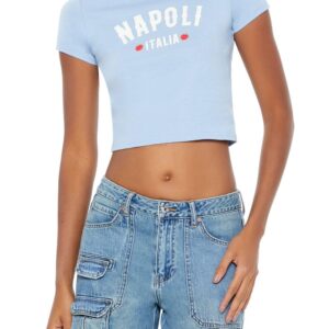 تي شيرت مطبوع عليه صورة نابولي ايطاليا للنساء من فوريفر 21