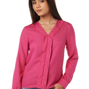 بلوزة بقصة عادية للنساء ولون سادة من أمازون براند - سيمبول