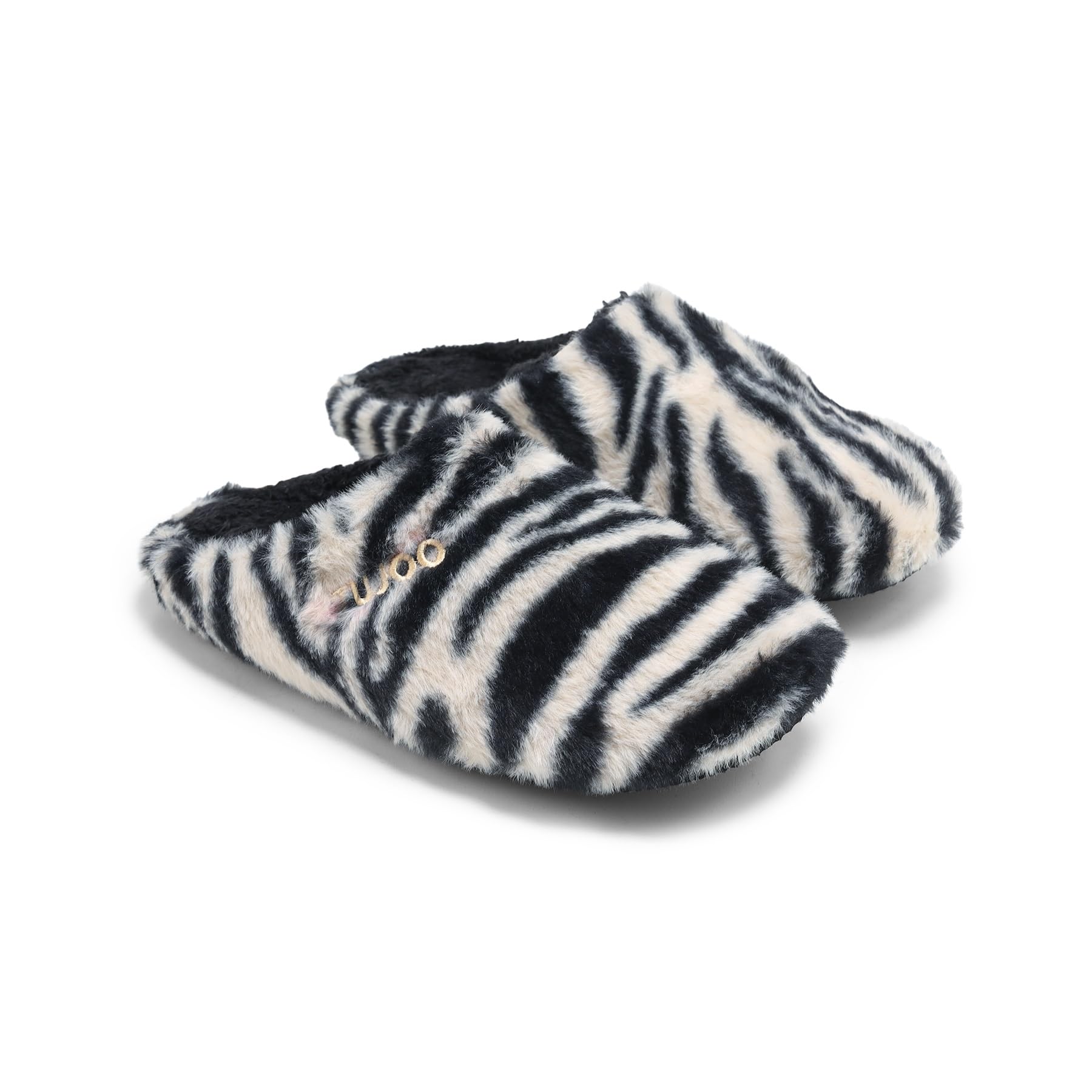 71hJyEjtebL شبشب مسطح من الفرو الصناعي بطبعة حمار وحشي للنساء من توجو، مقاس 37-41 (طباعة زيبرا، 41)