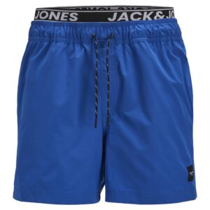 شورت سباحة كارجو ماوي بطبقة مزدوجة وحزام خصر للرجال من جاك اند جونز (قطعة واحدة)
