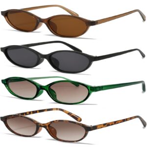 نظارة شمسية بعدسات بيضاوية ريترو بتصميم عين القطة للنساء من نسودريم، نظارات شمسية رفيعة بتصميم التسعينيات واي 2 كيه، نظارات شمسية عصرية للحماية من الاشعة فوق البنفسجية