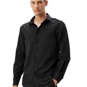 كوتون قميص كلاسيكي عصري باكمام طويلة للرجال
