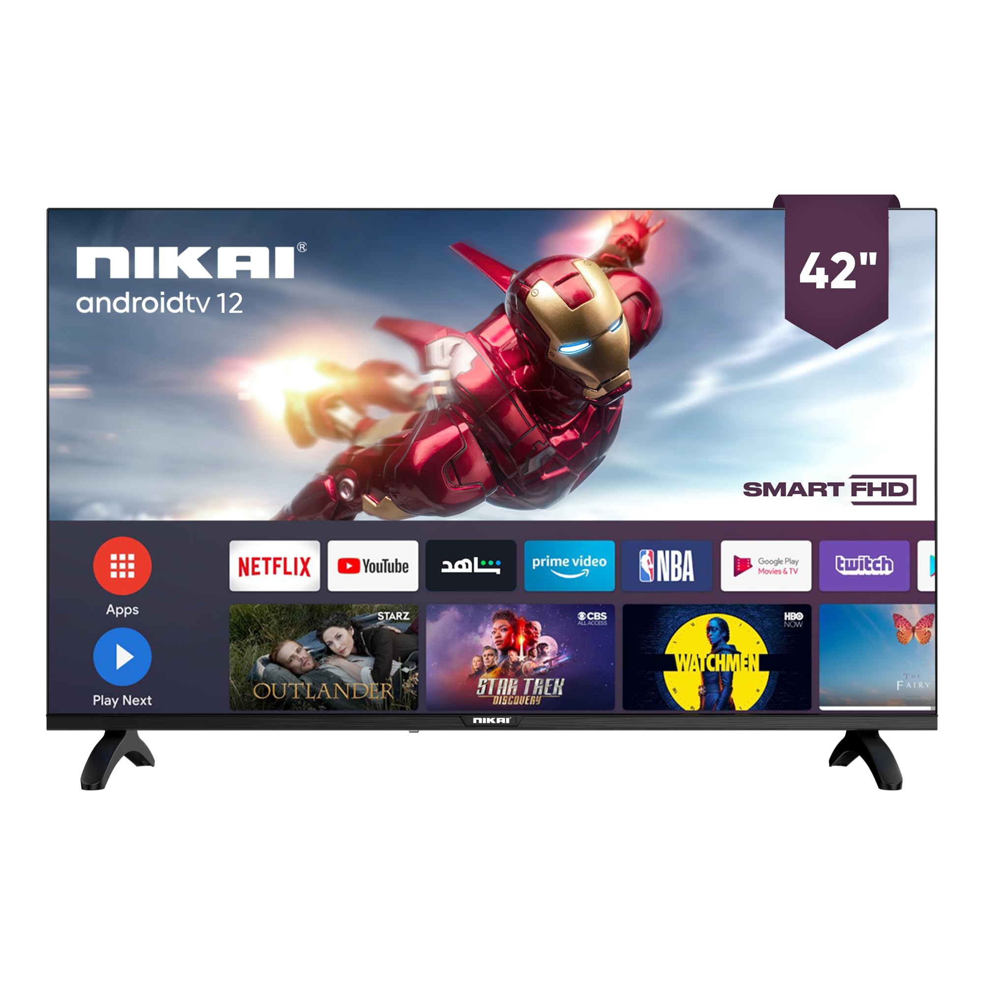 71jdCMuMW3L Nikai FHD LED Smart TV, Built-In Wi-Fi, 2 HDMI, Quad Core Processor, Ultra-Slim Design, Sleep Timer, Auto Power Off, NTV4300SLEDT 2 Years Warranty