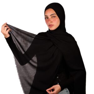 طرحة قطن مودال شاش إسفنجي بتصميم أنيق متعدد الاستخدامات للمناسبات الخاصة للنساء من ميلا - مقاس (75 سم×2 م)