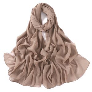 وشاح راس من الشيفون للنساء خفيف الوزن ولامع من الكريب لحفلات الزفاف وفساتين السهرة اللامعة