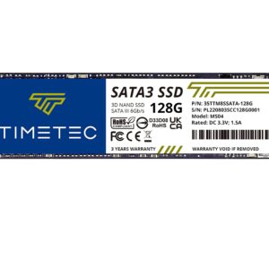 Timetec 128GB SSD 3D NAND TLC SATA III 6Gb/s M.2 2280 NGFF 64TBW Read Speed Up to 530MB/s SLC Cache Performance Boost Internal Solid State Drive for PC Computer Laptop and Desktop (128GB)