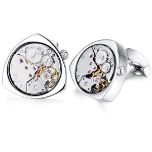 ازرار اكمام دائرية على شكل ساعة يد كلاسيكية من هوني بير مع علبة هدايا مثلثة الشكل طراز ستيمبانك