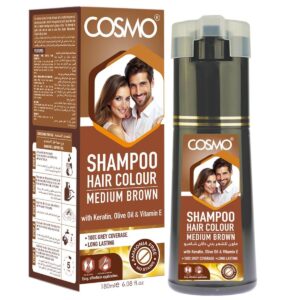 شامبو صبغة من كوزمو لجميع أنواع الشعر، مغذي مع حماية اللون وتنظيف لطيف، بمكونات طبيعية خالٍ من الأمونيا وبدون بقع، عبوة واحدة سعة 180 مليلتر
